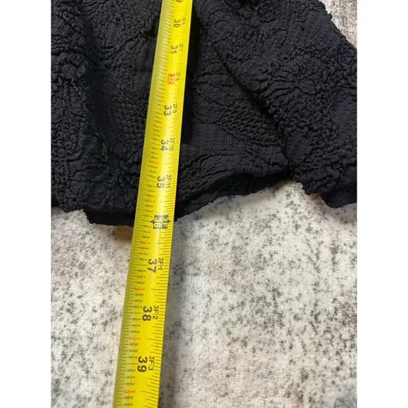 Elana Kattan Dain 3/4 Sleeve Scoop Neck Trapeze Black Dress, Size M Lagenlook - Picture 6 of 8